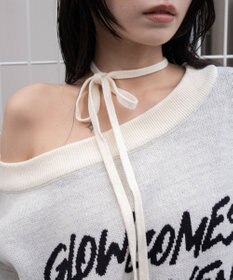 WEGO 2WAYショルダーリボンニット