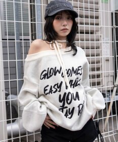 WEGO 2WAYショルダーリボンニット