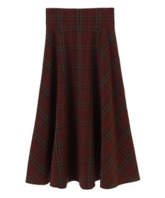 earth music&ecology バックレースアップチェックスカート