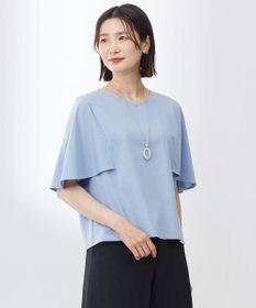 J.PRESS LADIES 【洗える・接触冷感】プレーティングジャージー ケープ風 カットソー