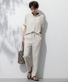 23区 【Oggi7月号掲載/吸水速乾/接触冷感/UVカット】ストレッチジョーゼット テーパード パンツ