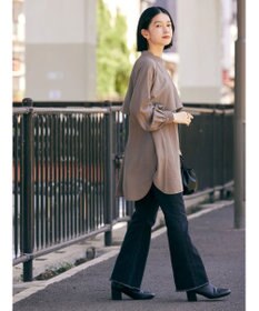 AMERICAN HOLIC バンドカラーフリルシャツチュニック