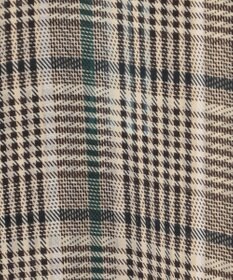 組曲 【洗える】シアーチェック 半袖ブラウス