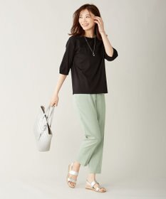 J.PRESS LADIES S 【シワになりにくい】コットンフィッティーシャーク テーパードパンツ