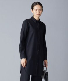 ICB L 【洗える】 ウールミルドサキソニー ロングシャツ