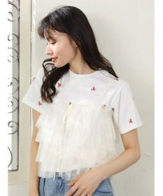 Green Parks ・Ｄｏｕｂｌｅ　Ｆｌａｇｓ　リボン刺繍ＴＥＥ