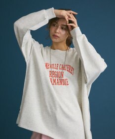 Green Parks 裏起毛配色ステッチロゴチュニック