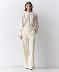 BEIGE， HAUYNITE / シアーストライプバンドカラーブラウス