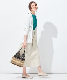 自由区 【洗える・ストレッチ素材】リネンヴィスコースストレッチ フレアスカート