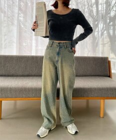 WEGO ヴィンテージウォッシュリブロンT