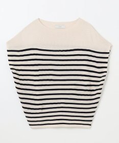 ANY 【洗濯機可/アンチピリング/UVカット】アクリルガーターフレンチスリーブニット