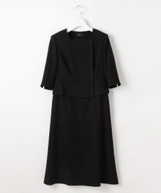 自由区 FORMAL 【ウォッシャブル対応】ドビーボーダーリボン ジャケット+ワンピース