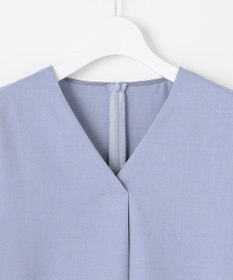 自由区 【接触冷感・速乾・UVケア・撥水・防シワ・XSサイズあり】リネンライクツィル5分袖 ブラウス