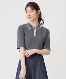 ANY SIS 【UVケア】ポロ襟 プルオーバー