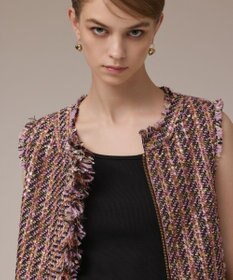 GRACE CONTINENTAL コンパクトツイードベスト