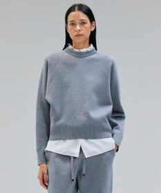BEIGE， 【洗える】TAFT / コットンカシミヤスウェットニットトップス L.Gray