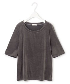 ICB L 【洗える】フロッキーベロア 5分袖プルオーバー