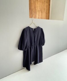 Feroux 【洗える】パフスリーブチュニック ブラウス