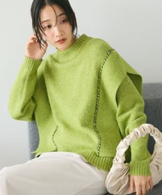 CRAFT STANDARD BOUTIQUE 洗える/ハンドステッチデザインニットプルオーバー