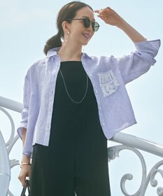 23区 【洗える】LIBECO クロップド シャツ