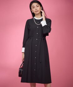 組曲 【KUMIKYOKU NAVY】ウーステッドライククロス シャツワンピース