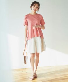 Feroux 【UVケア】バックペプラムチュニック Tシャツ