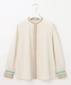 自由区 【セットアップ対応・洗える】モノグラムプリント ブラウス