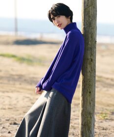 23区 S ウール圧縮スムース アシンメトリー フレアスカート