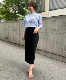 UNFILO L 【選べる着丈】ダブルクロス Iラインスカート