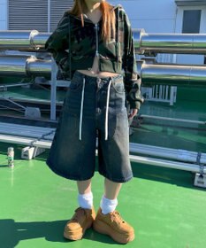 WEGO ロゴZIPショートパーカー