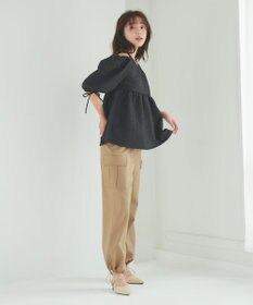 Feroux 【洗える】フクレジャガードチュニック ブラウス