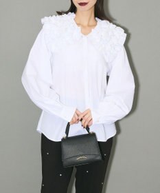 Green Parks フリルビッグカラーブラウス