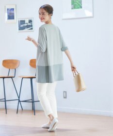 Tiaclasse L 【洗える】バイカラーチュニック