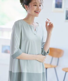 Tiaclasse L 【洗える】バイカラーチュニック