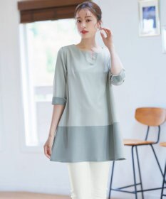 Tiaclasse L 【洗える】バイカラーチュニック