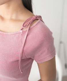 WEGO ヴィンテージウォッシュオフショルちびT