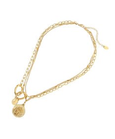 earth music&ecology 【ステンレス】コインモチーフ３連ネックレス