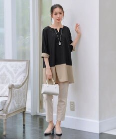 Tiaclasse L 【洗える】バイカラーチュニック