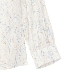 YECCA VECCA ラインフラワー柄ギャザーブラウス