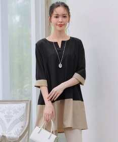 Tiaclasse L 【洗える】バイカラーチュニック