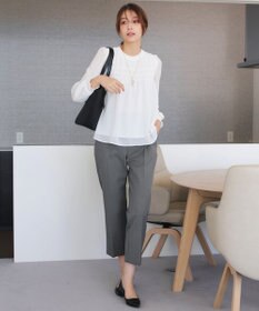 Tiaclasse 【洗える】シフォンシャーリングブラウス