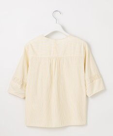 J.PRESS LADIES 【WEB限定・洗える】ストライプ キーネック ブラウス