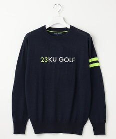 23区GOLF 【MEN】【ウォッシャブル】ウールブレンド ロゴニット