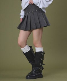 WEGO スタッズデザインプリーツスカパン