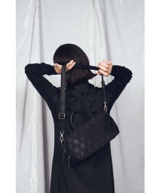 MIYABIYA 【撥水加工】篭目大柄エンボスボンディングミニボストン