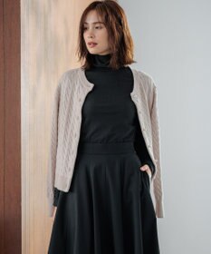 組曲 【前後着用可】コットンカシミヤ混2WAYケーブル ニット