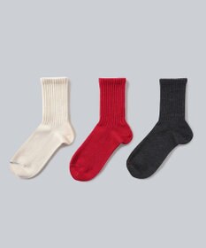 WHITE MAILS WOOL MIX PAPER WIDE RIB SOCKS ソックス