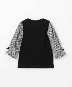 ANY KIDS 袖ギンガム 七分袖 Tシャツ