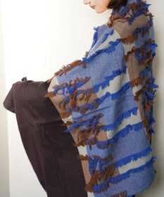 POLS ウールカットジャカードストール