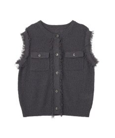 CRAFT STANDARD BOUTIQUE フリンジノースリーブニットプルオーバー